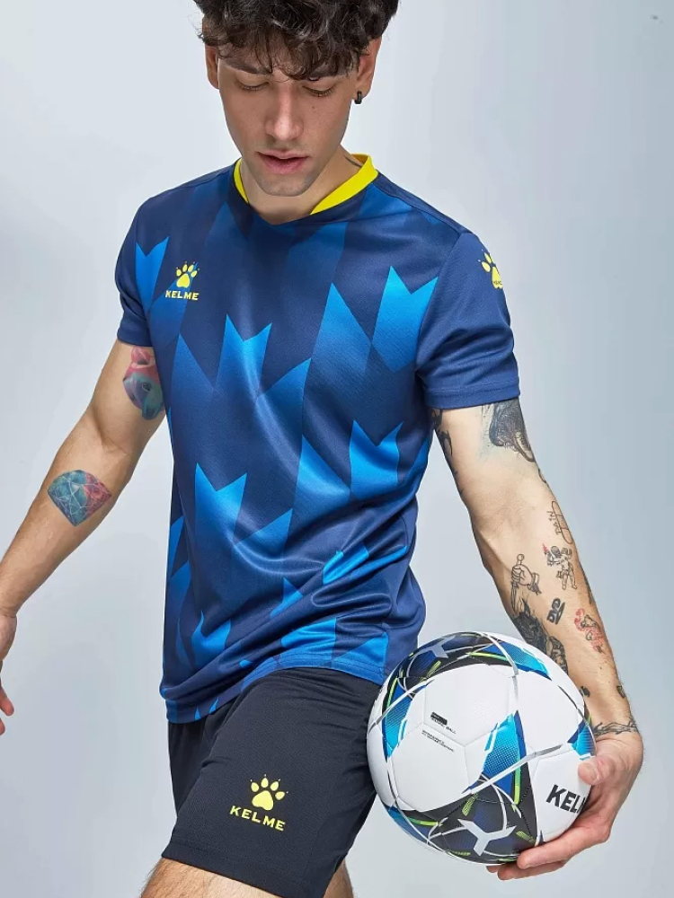 Футбольная форма Kelme Short-Sleeved Football Suit 8251ZB1003-416 Dark Blue\Black
