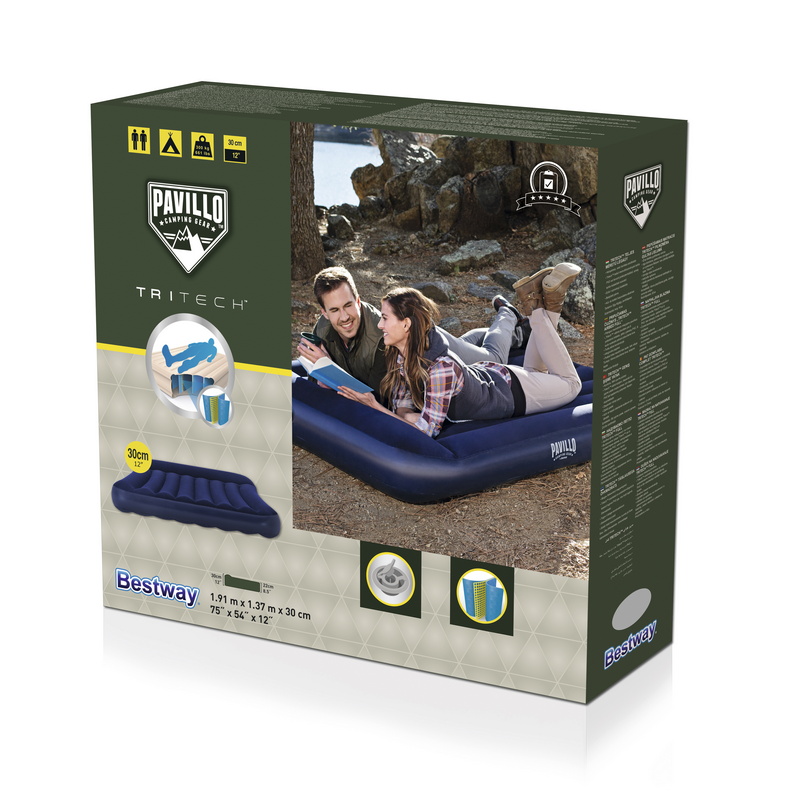 Надувной матрас с подголовником Bestway Tritech Airbed, 191x137x30см 67681