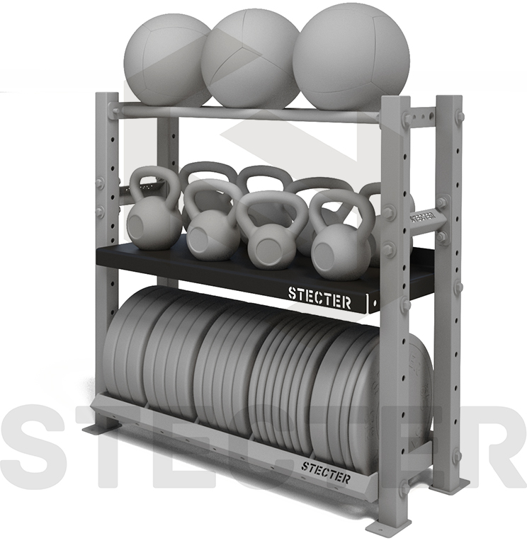 Стеллажная полка для гантелей/гирь Stecter (L1100 мм) 2459