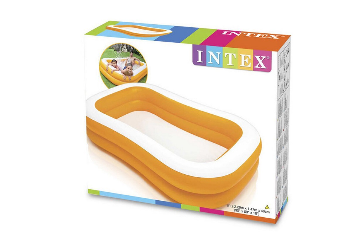 Детский надувной бассейн 229х147х46см Intex Мандарин 57181