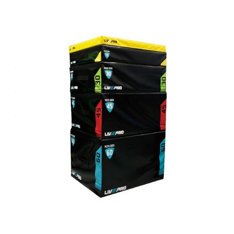 Плиометрический бокс Live Pro Soft Plyometric Box LP8151-XL 91,4x76,2x61 см, черный\синий