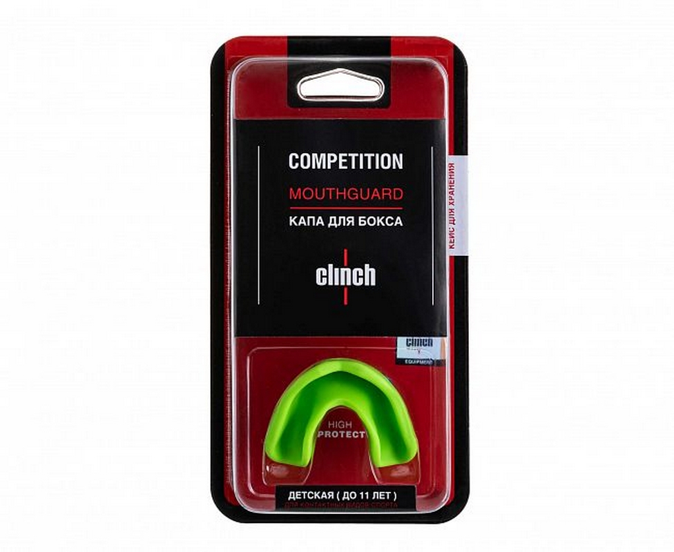 Капа одночелюстная Clinch Competition Single Layer Mouthguard C511 лайм
