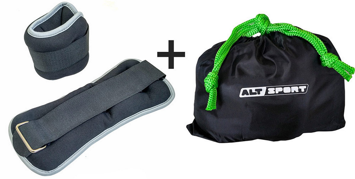 Утяжелители Sportex ALT Sport (2х0,75кг), нейлон, в сумке HKAW104-3 черный с серой окантовкой