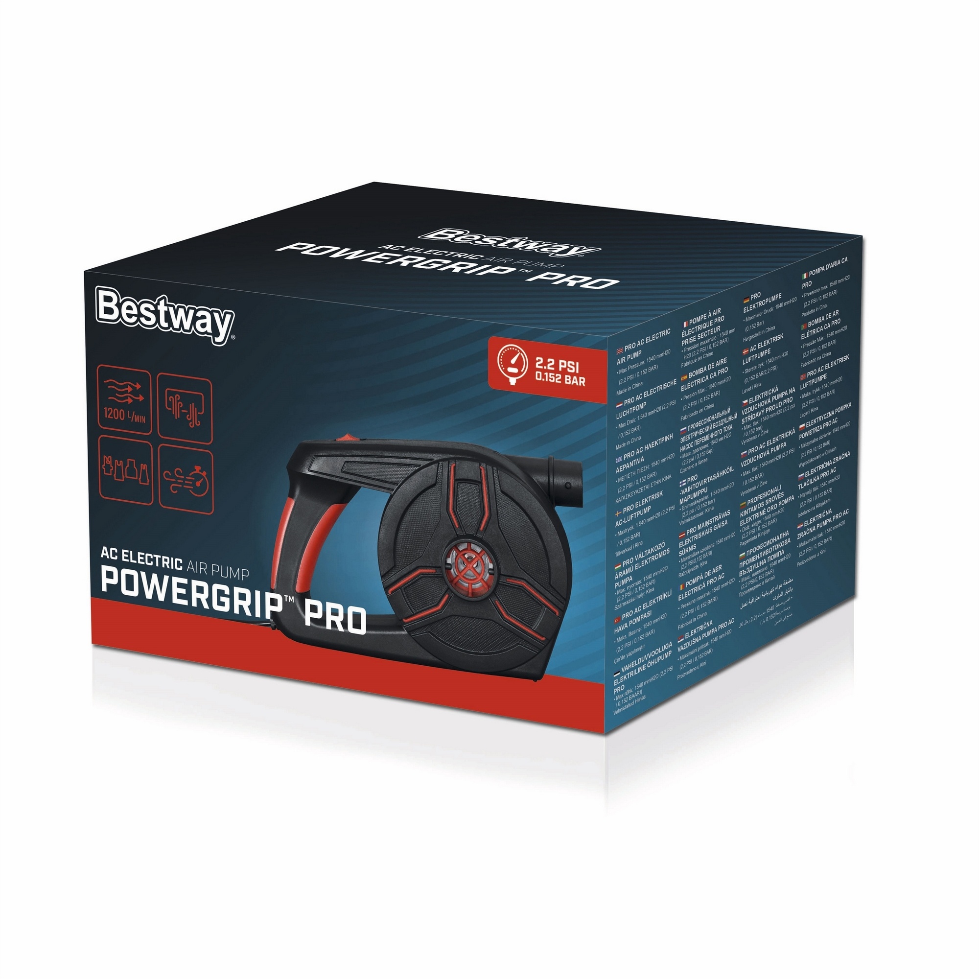 Насос электрический 220В повыш. мощности, 1200 л/мин, 4 насадки Bestway 62247