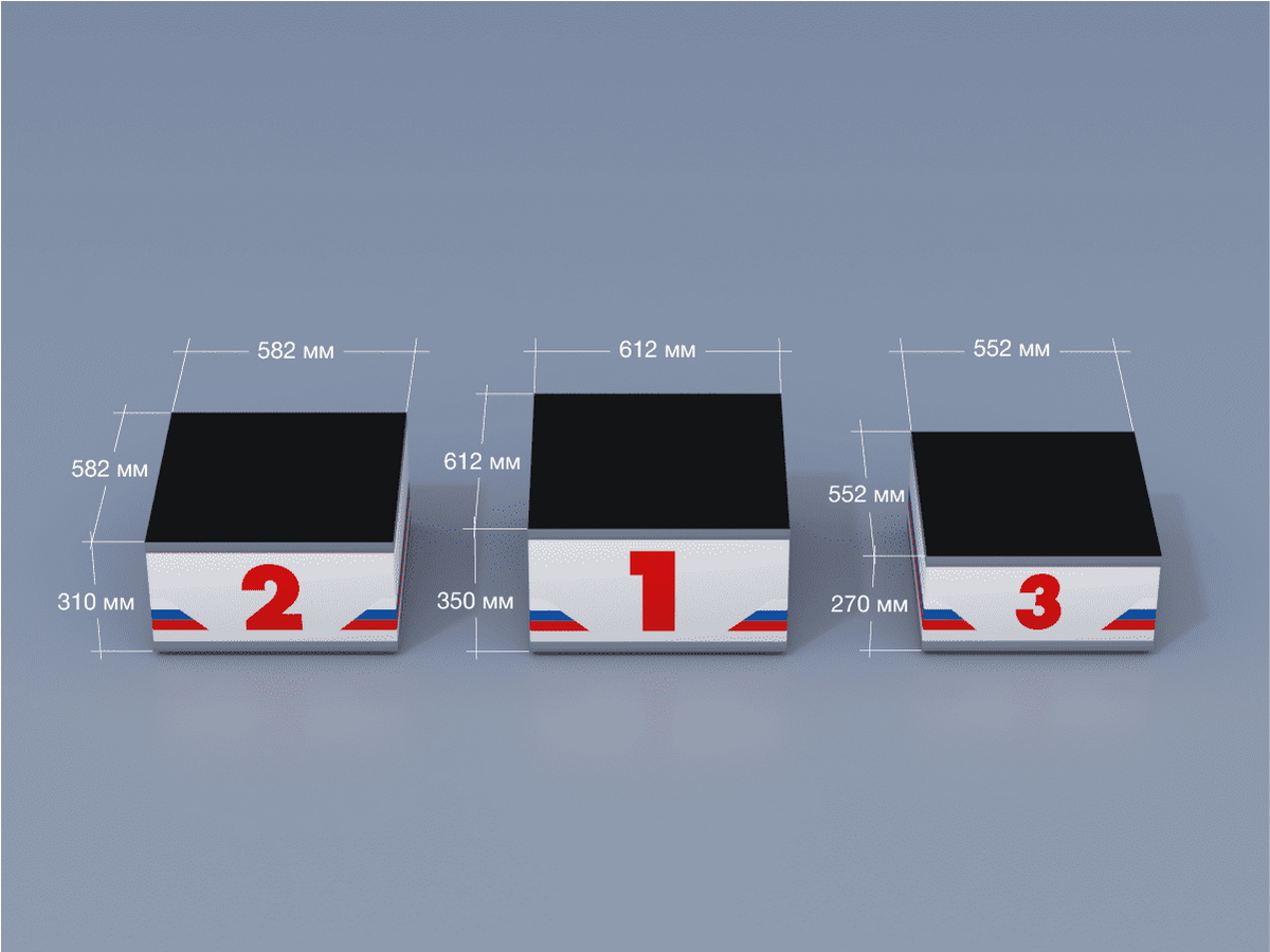 Пьедестал (ЭКО) Матрешка 612х612мм (квадратный) 2 чел.