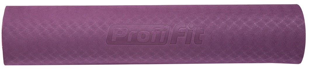 Коврик для йоги и фитнеса проф 173x61x0,6 Profi-fit фиолетово/розовый