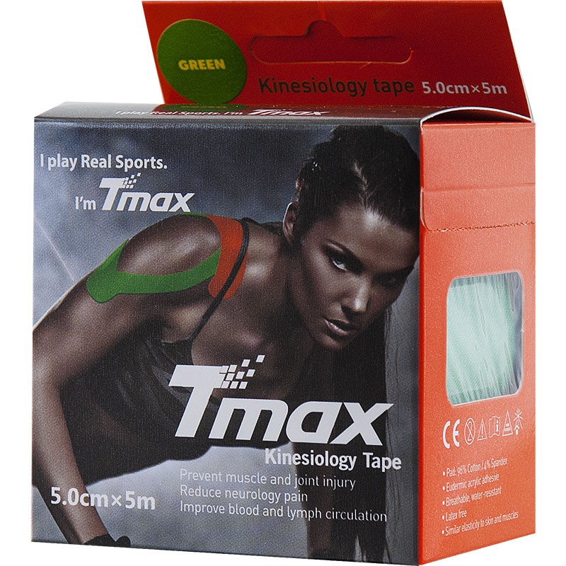 Тейп кинезиологический Tmax Extra Sticky 423181 зеленый