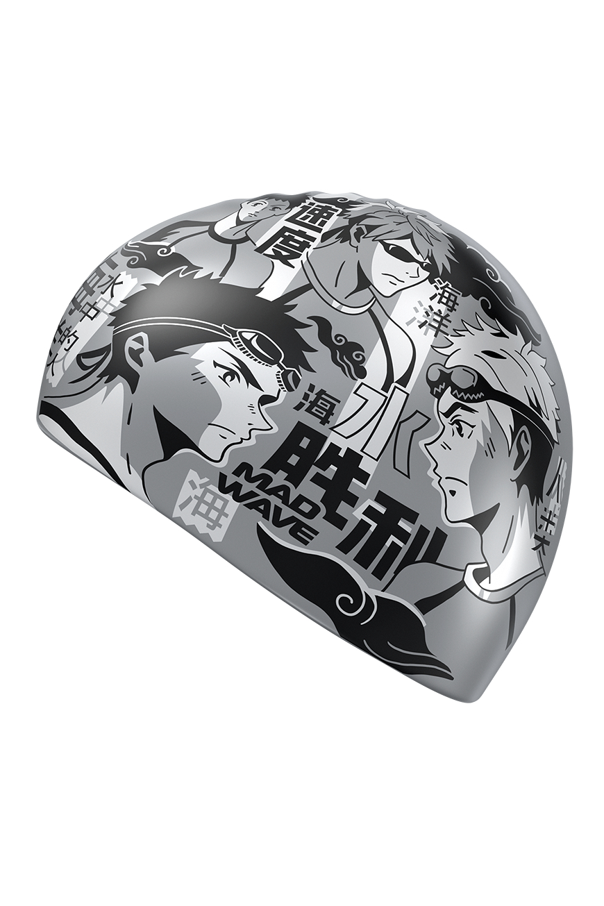 Силиконовая шапочка Mad Wave Anime M0555 30 0 12W серебро