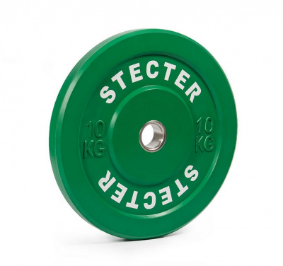 Каучуковый тренировочный диск 10 кг (зеленый) Stecter