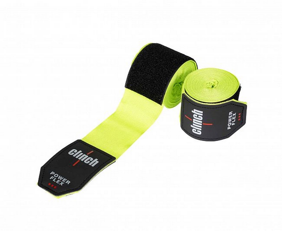 Бинты боксерские 350см Clinch Boxing Hand Wrap Power Flex C239 ярко-зеленый длина 3,5 м