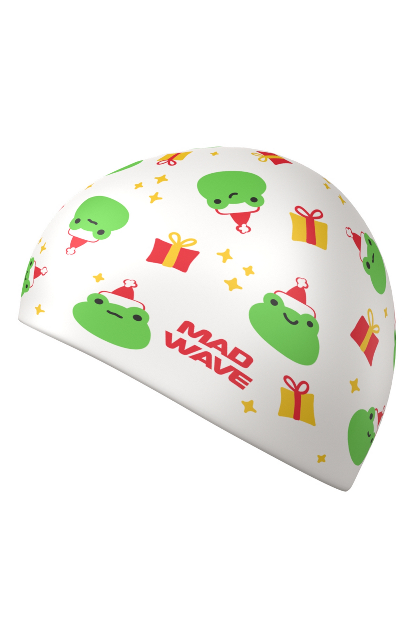 Силиконовая шапочка Mad Wave Happy New Year M0554 66 0 02W Белый