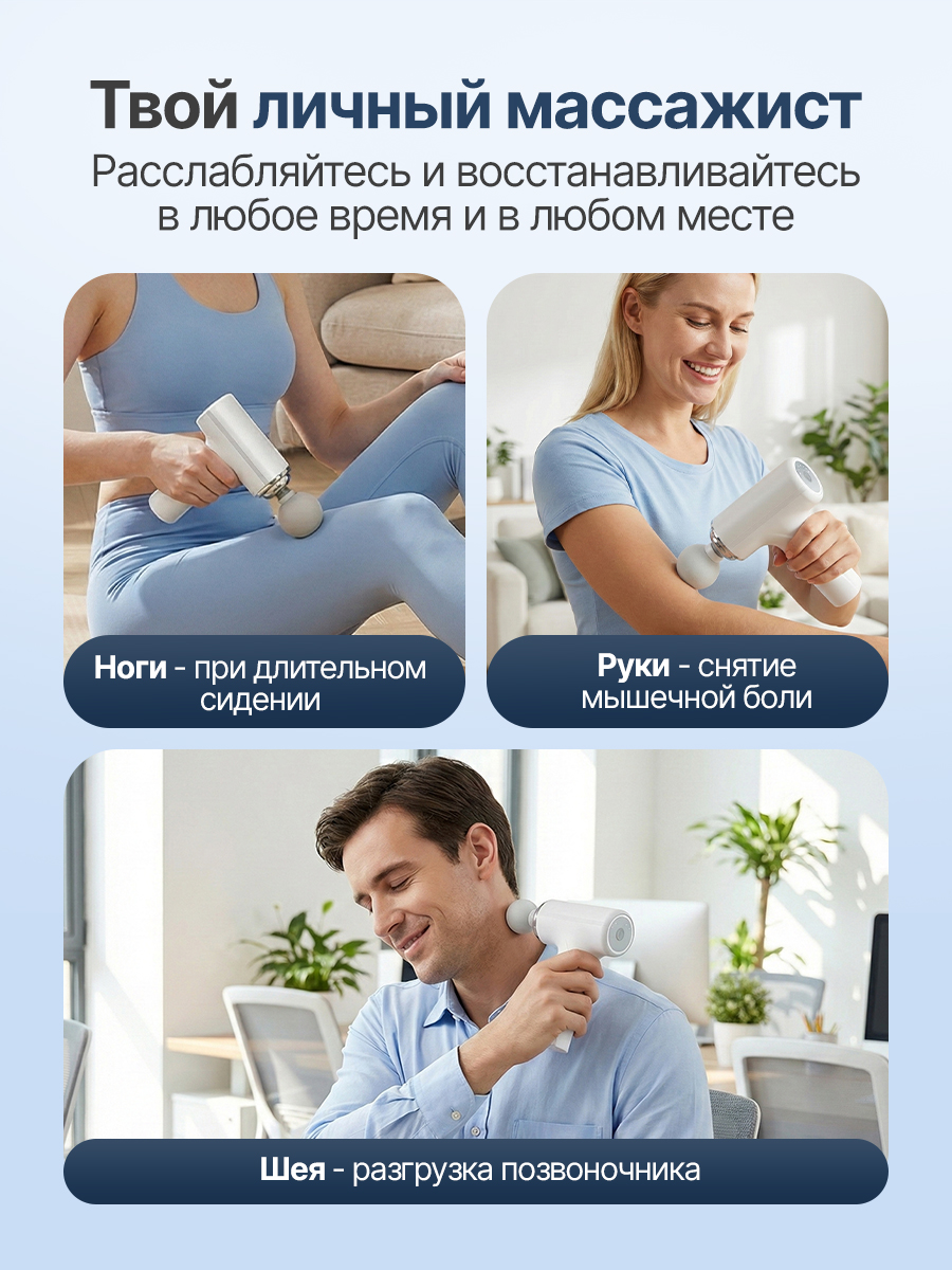 Перкуссионный массажер для тела, шеи и спины DFC YESOUL VM-MG3
