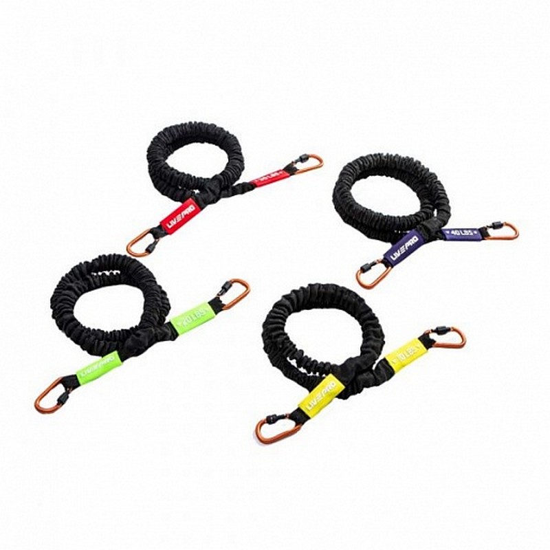 Амортизатор в рукаве с карабином Live Pro Resistance Tube LP8401-XН очень высокое сопротивление, черный\синий