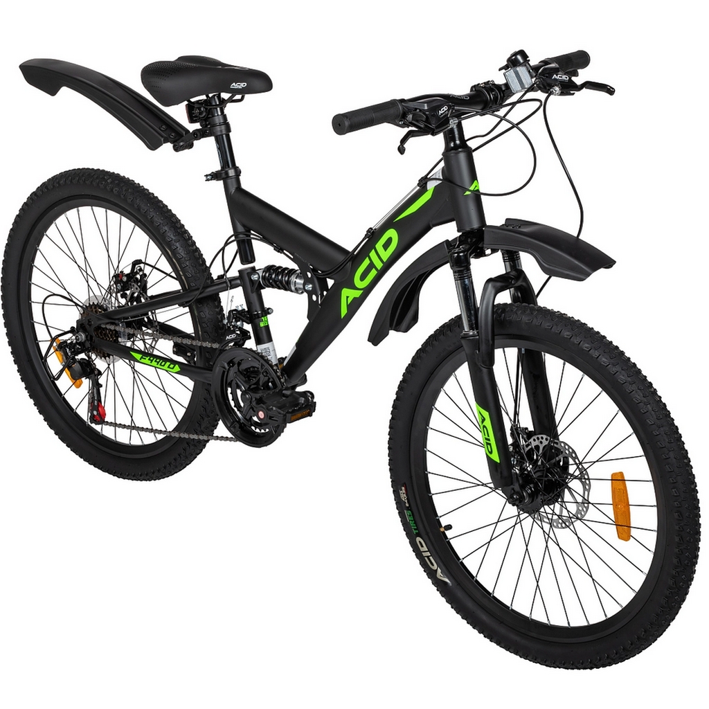 Велосипед 24" Acid F 440 D 2026 056319 Black Flat\Neon Green
