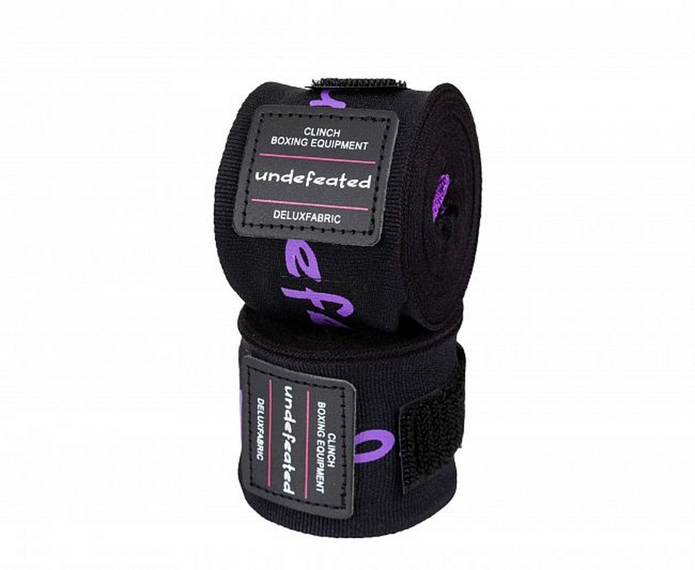 Бинты боксерские, длина 3,5 м Clinch Boxing Hand Wrap Undefeated C240 черный