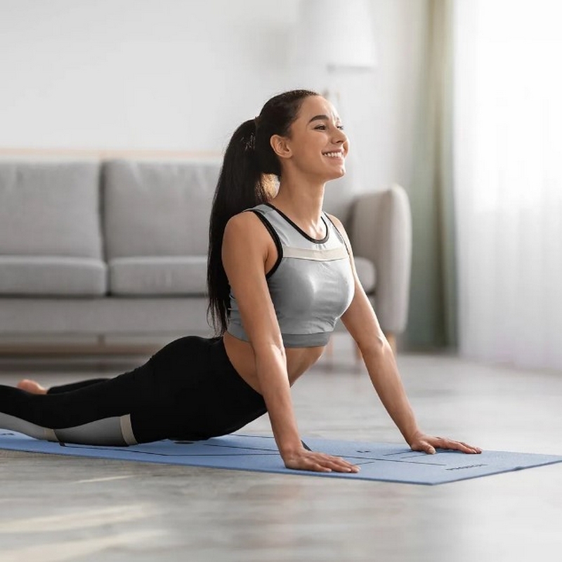 Коврик для йоги и фитнеса 173x61x0,4см ПВХ PROIRON К1736104Г голубой