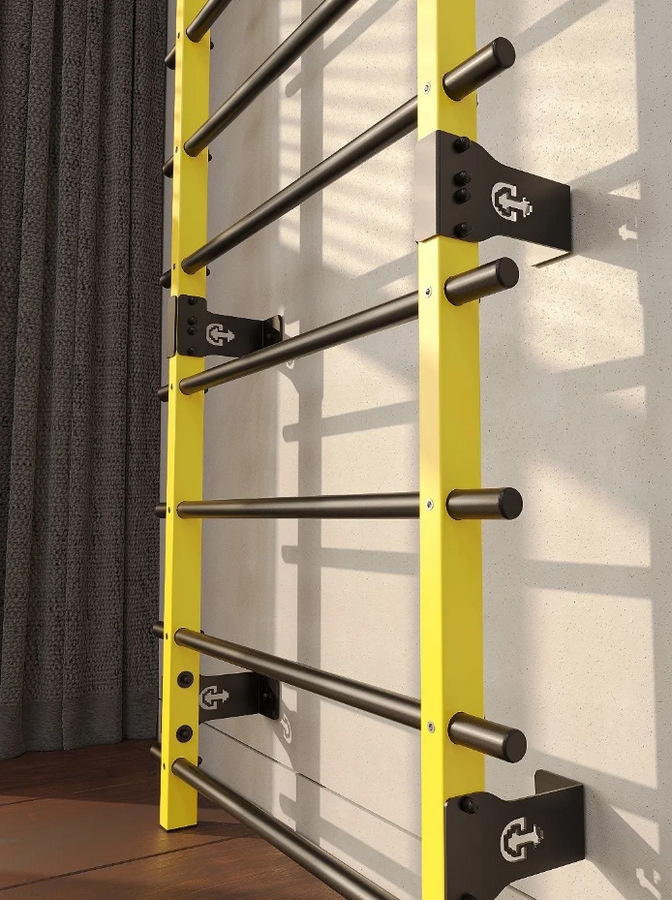Профессиональная шведская стенка с турником Domsen Fitness Ds57 YELLOW