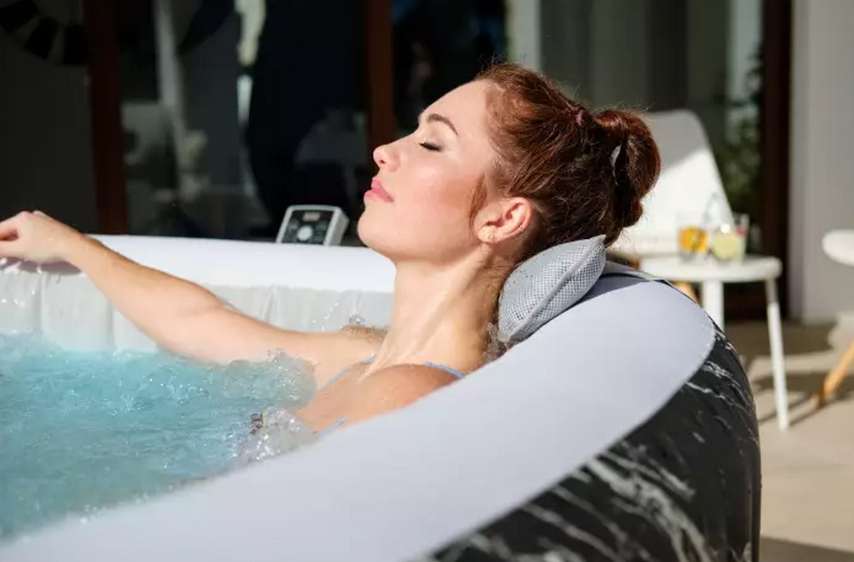 СПА-бассейн 180х180х66см Hollywood Luxe AirJet 6 Marble 778л, квадратный, аэромассаж, подсветка Bestway 6001F BW