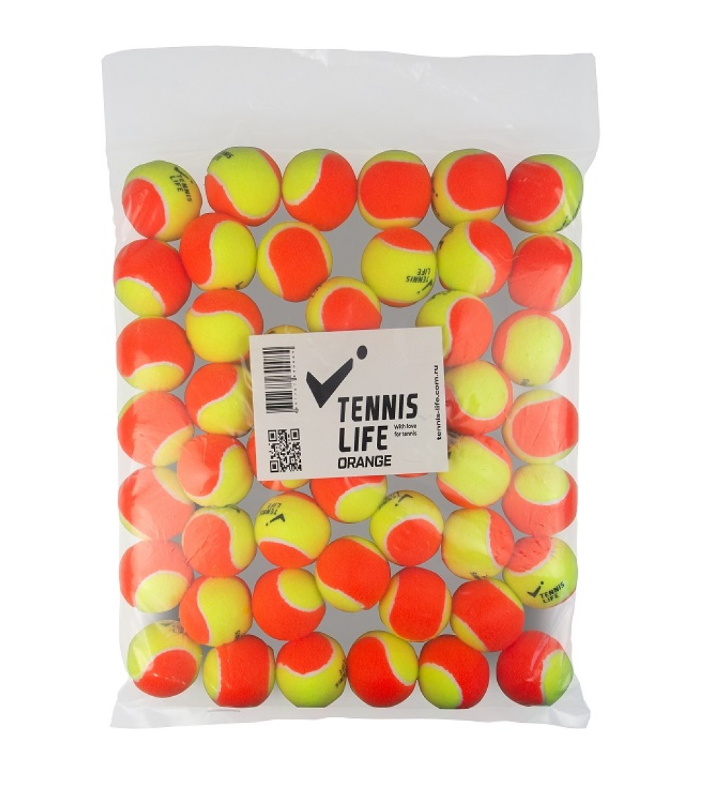 Детские мячи для тенниса 48 шт Tennis Life TL-ORANGE оранжево-желтый