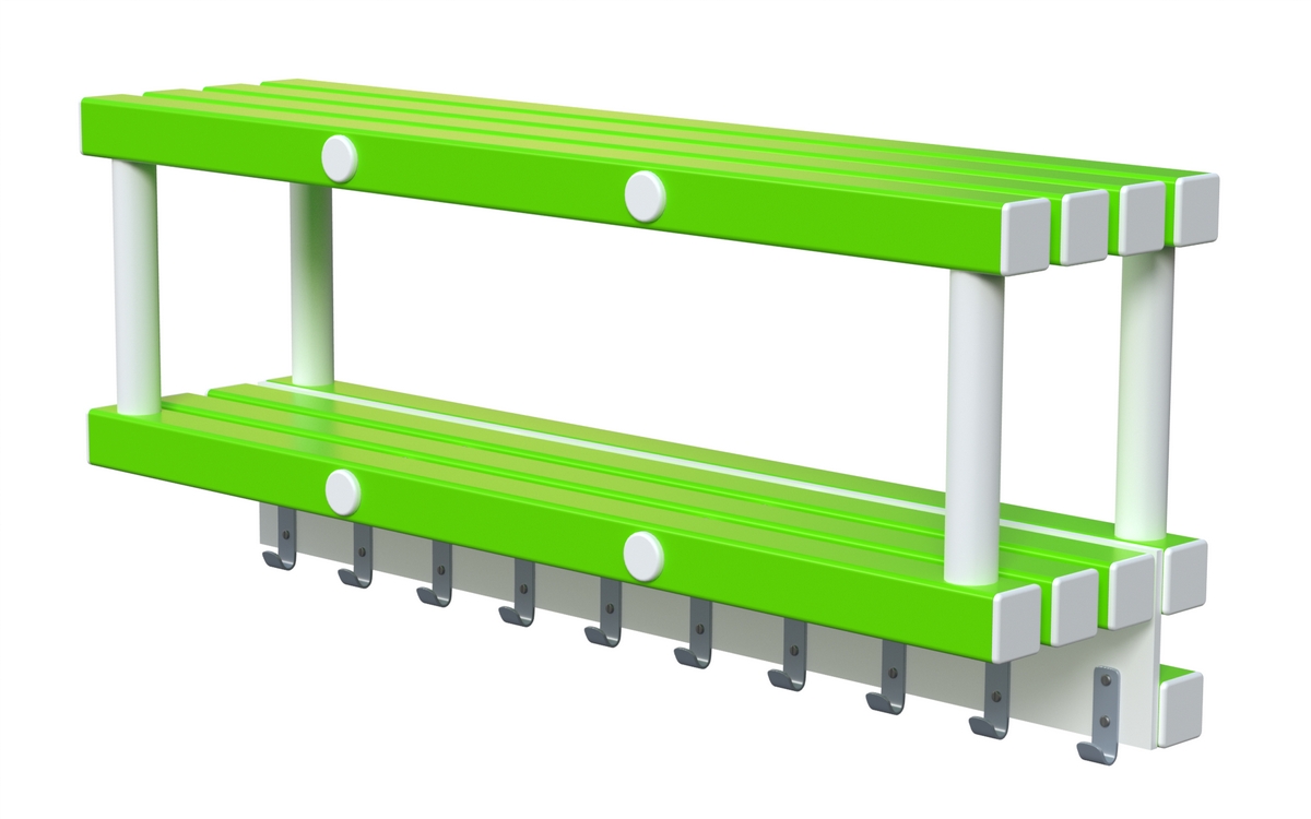 Полка навесная (вариант 3) 1000х250х320 мм. 10 крючков Aquamania