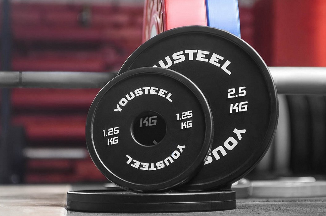 Диск 1,25кг YouSteel каучуковый, тренировочный, черный