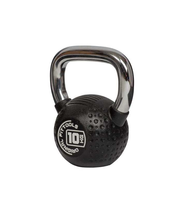 Гиря с хромированной ручкой, полиуретановая 10 кг Original Fit.Tools FT-KB-CPU-10
