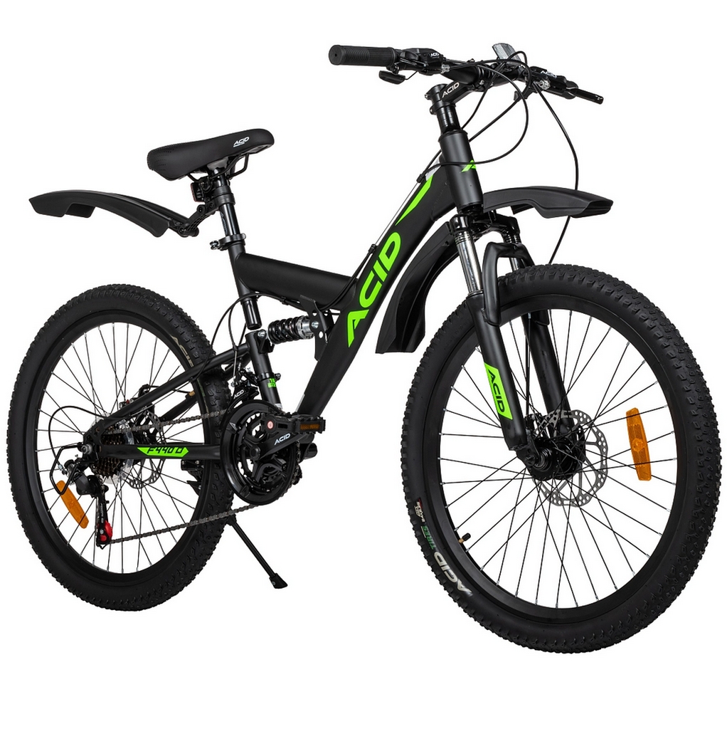Велосипед 24" Acid F 440 D 2026 056319 Black Flat\Neon Green