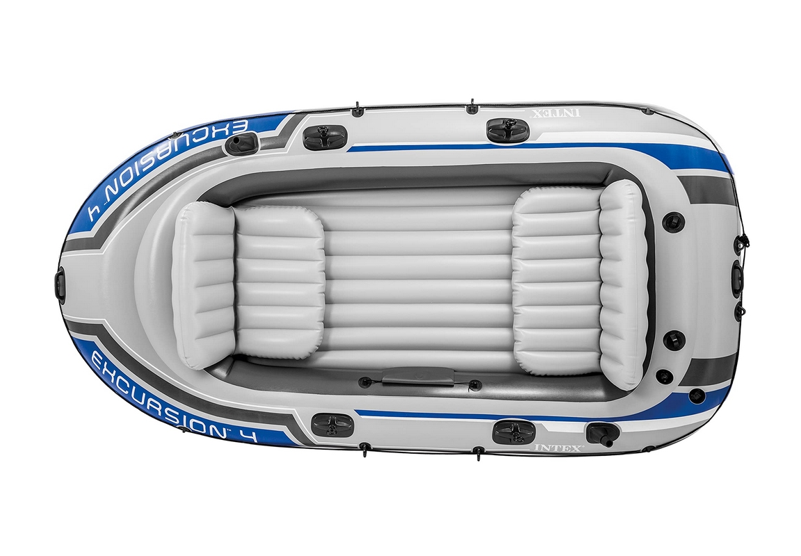 Надувная лодка Excursion 4 315х165х43см, алюм.вёсла 137см, насос 68614, до 500кг Intex 66324