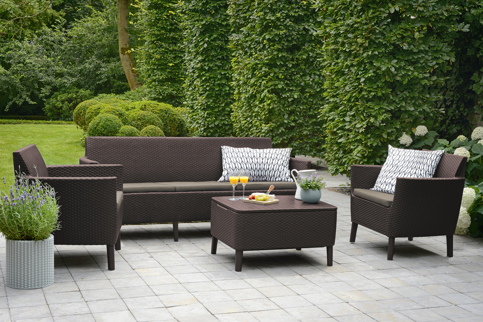 Комплект Салемо трипл сет коричневый Salemo 3 seater set
