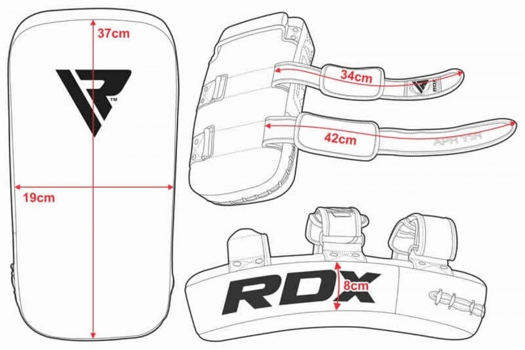 Макивара RDX APR-T1W черный\белый