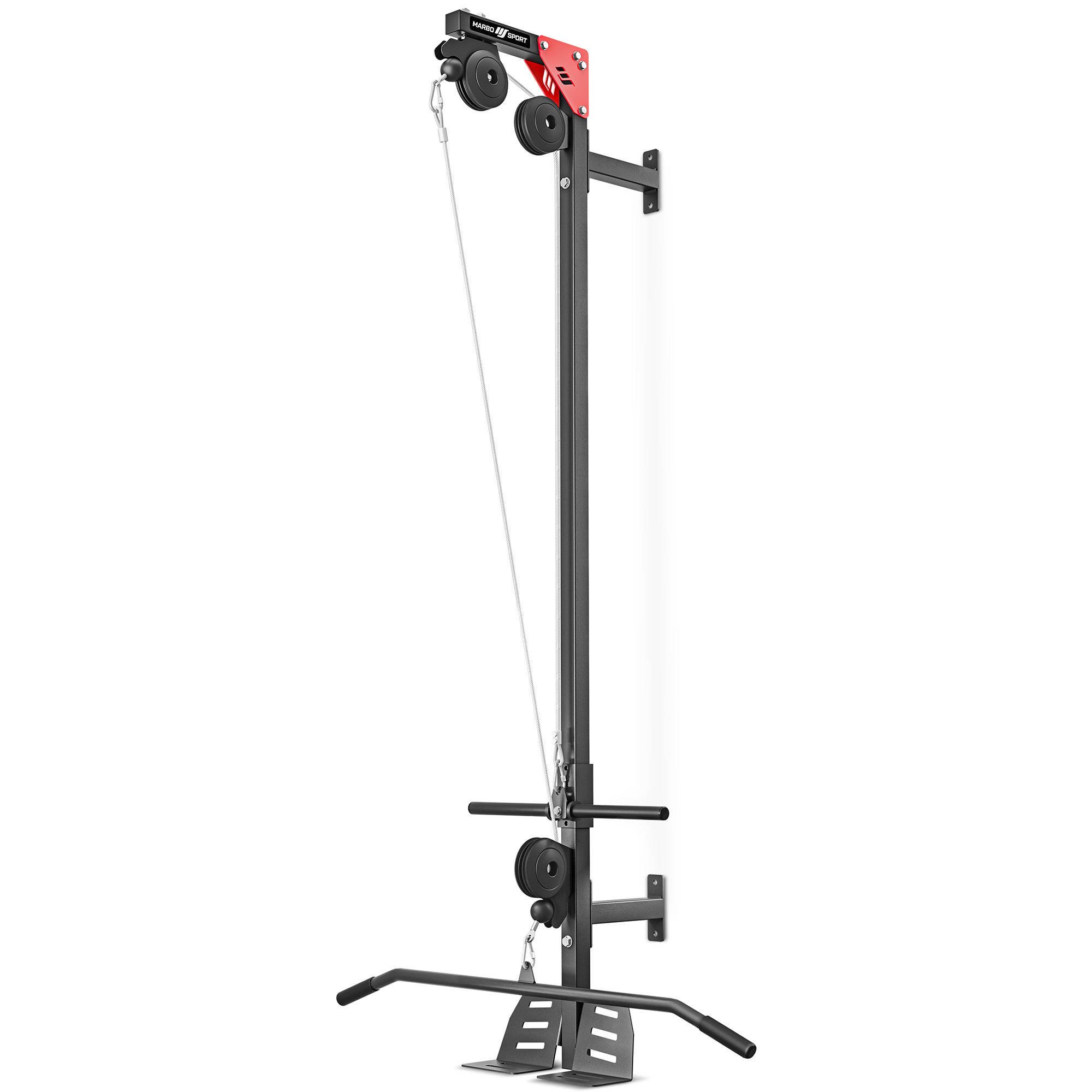 Стойка блочная пристенная Marbo MH-W101 2.0 на свободном весе с упором для ног | Premium Fitness
