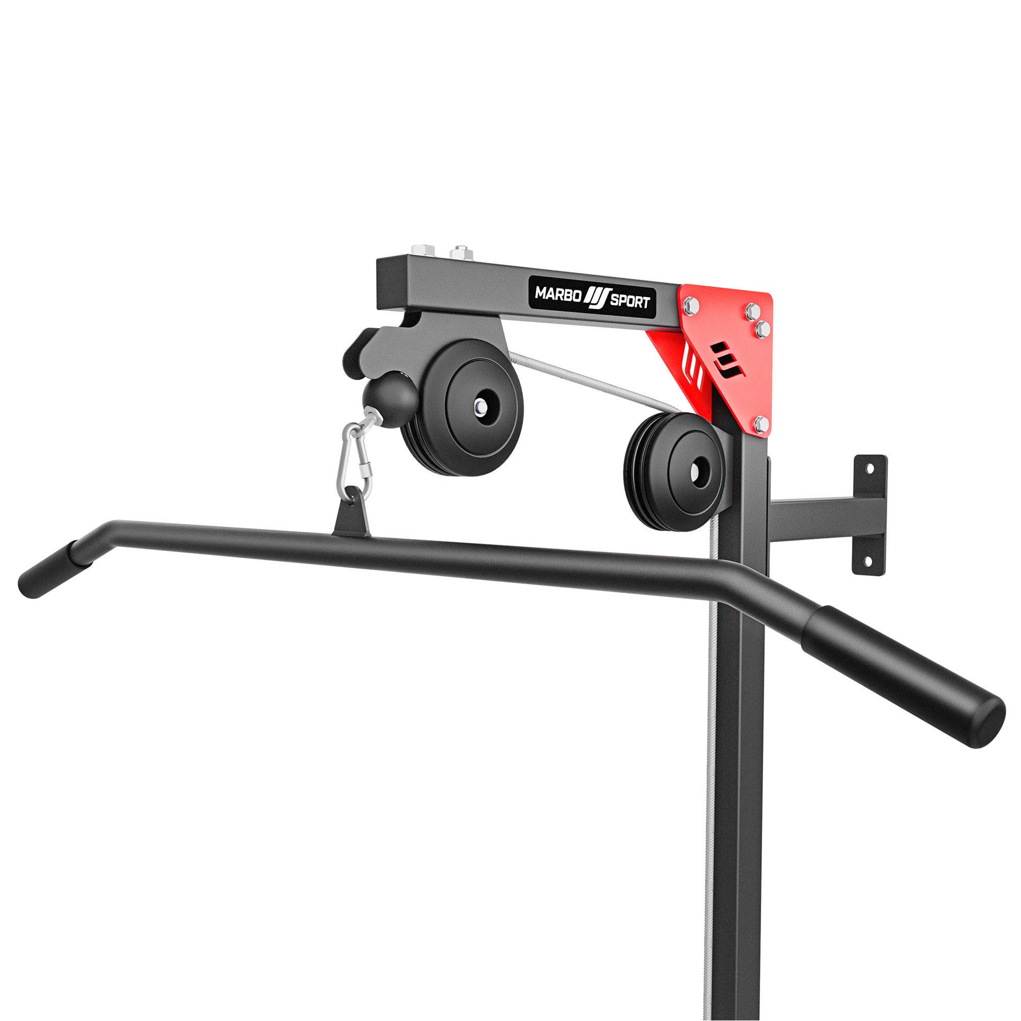 Стойка блочная пристенная Marbo MH-W102 2.0 на свободном весе с сидением | Premium Fitness