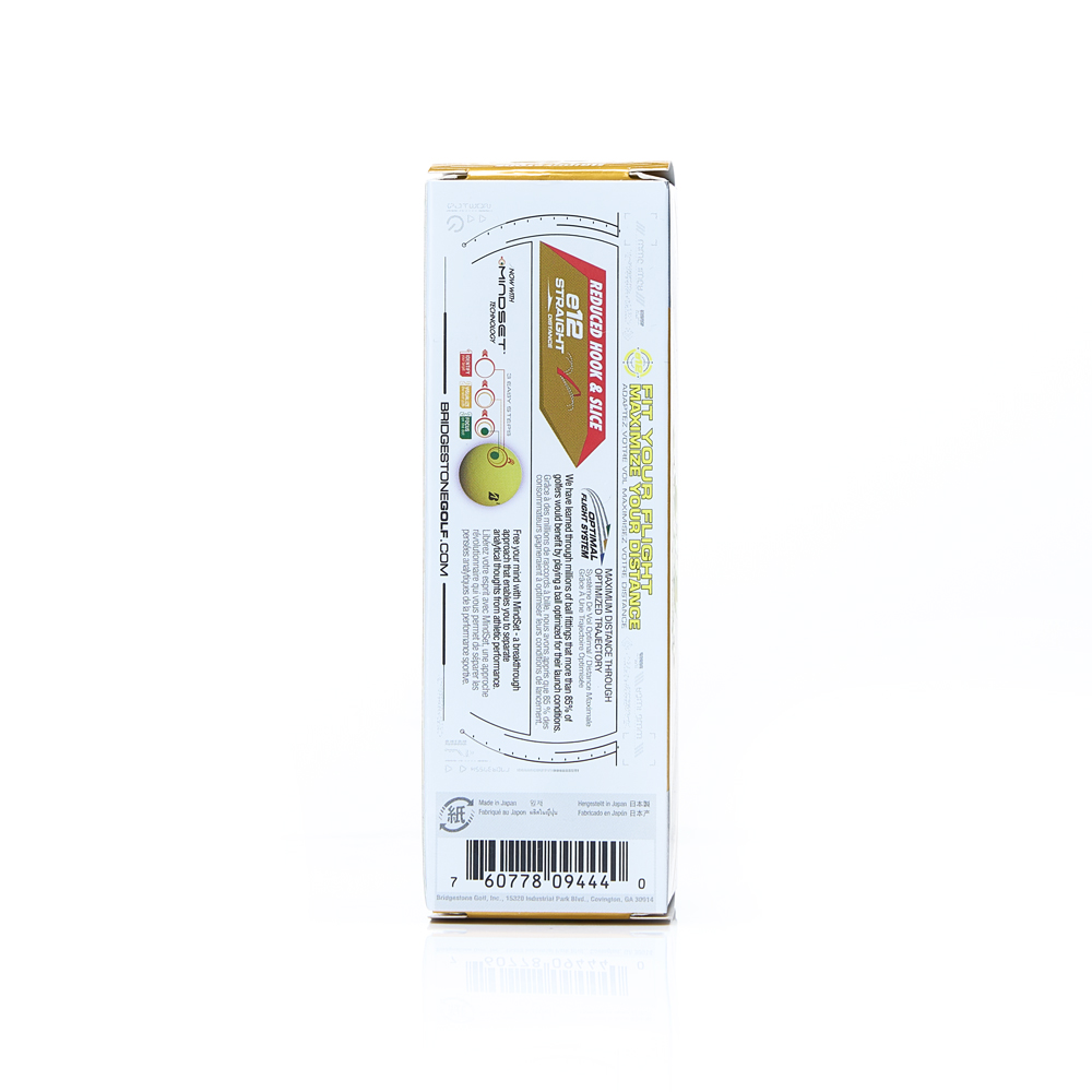 Мяч для гольфа, 3 шт\уп Bridgestone e12 Straight Matte Yellow BGB5CYX желтый