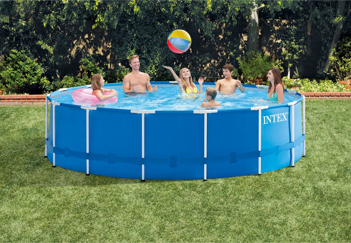 Каркасный бассейн круглый 457х122см+насос-фильтр Intex Metal Frame 28242