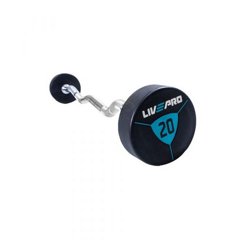 Фиксированная кривая штанга 15кг Ez Curl Urethane Barbells Live Pro LP8011-15