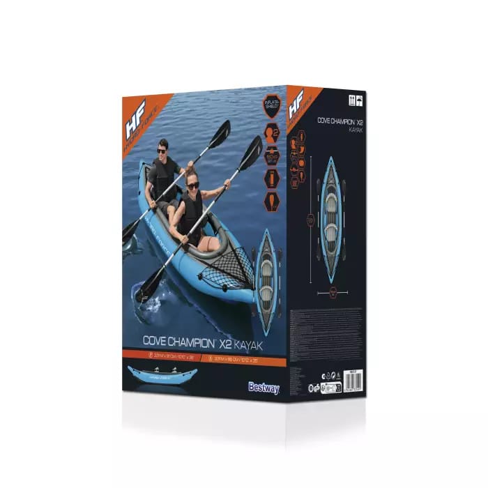 Байдарка Cove Champion X2 331х88см (ал.весла, руч.насос) Bestway 65131