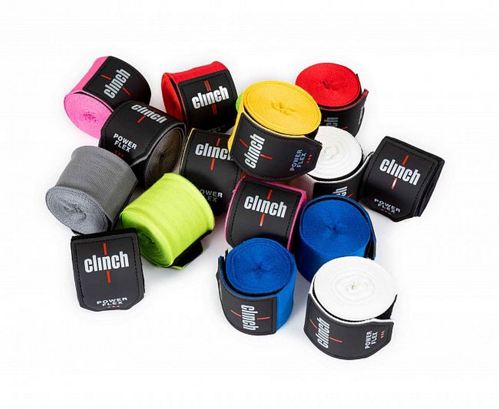 Бинты боксерские 350см Clinch Boxing Hand Wrap Power Flex C239 серый
