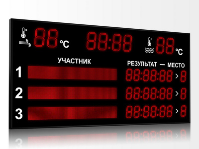 Табло для плавания Импульс 713-D18x8-L3xD13x7-L3xS12x96xP10-T-T2