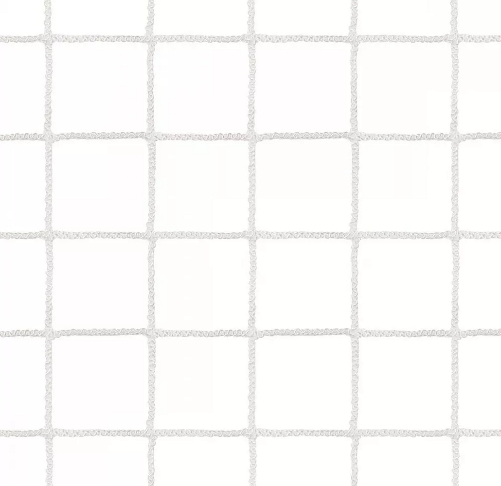 Сетка большой теннис Д=3,0мм яч. 40*40 мм цв. белый Размер 1,07*12,8 м обш. с 4-х сторон верх лента 5 см ПП, (1 шт.) Premium-Fitness