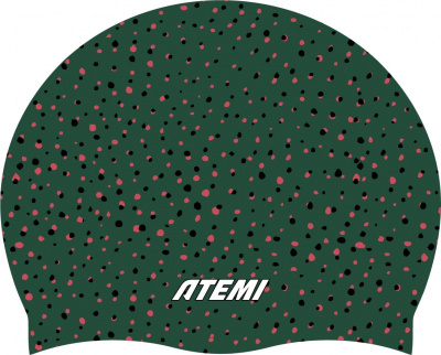 Шапочка для плавания Atemi silicone cap Point green TSC1PG Принт