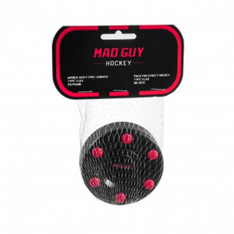 Шайба для стрит-хоккея Type4 Lux пластик Mad Guy черный