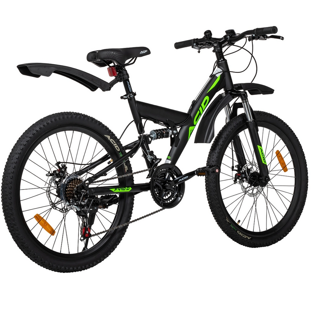 Велосипед 24" Acid F 440 D 2026 056319 Black Flat\Neon Green