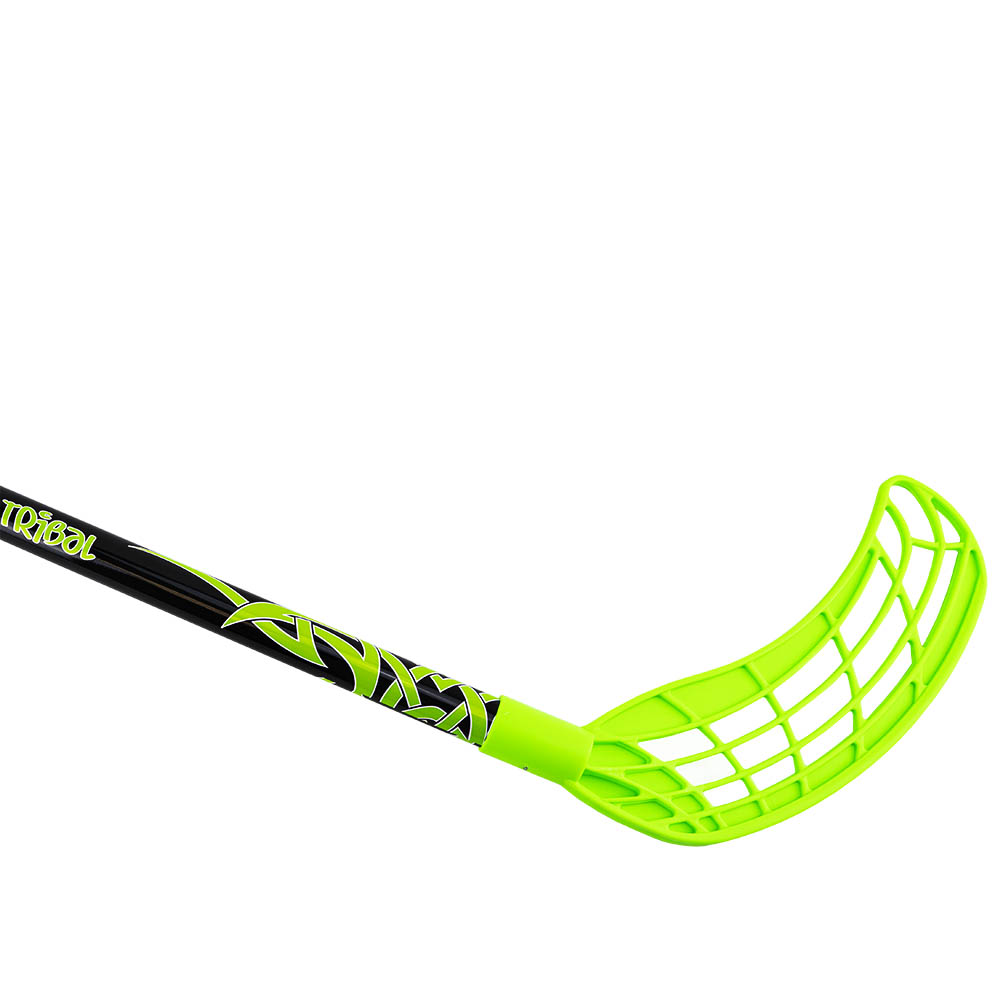 Клюшка для флорбола Realstick Tribal Jr, MR-KF-TR85-GR, 85см, прямой крюк, пластик, черн-зелен