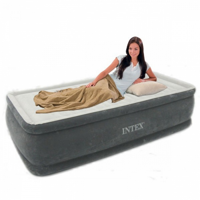 Надувная кровать Intex Comfort-Plush 99х191х46см, встроенный насос 220V 64412
