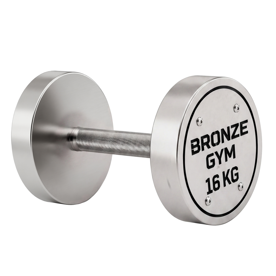 Набор стальных гантелей Bronze Gym 32-50 кг - 10 пар, шаг 2 кг BGDBST32-50