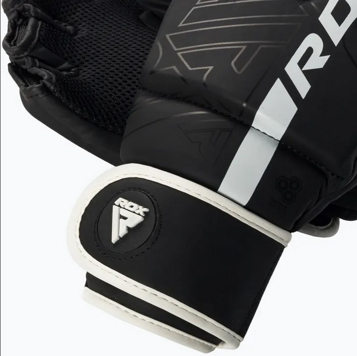 Перчатки тренировочные RDX Grappling F6 GGR-F6MW черный\белый матовый