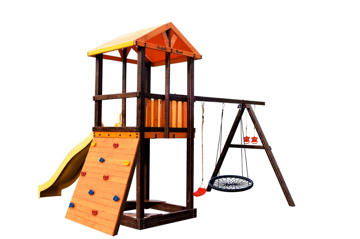 Игровой комплекс Perfetto Sport Pitigliano-5 + качели Паутина