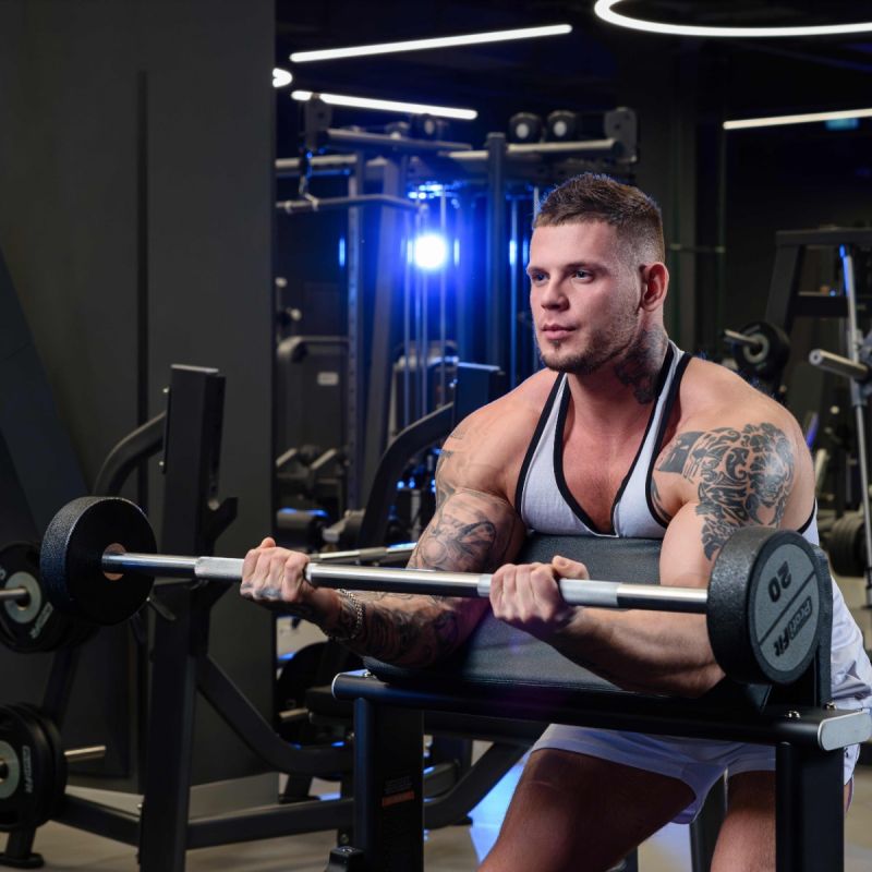 Набор прямых полиуретановых штанг LEVEL 35-55кг (шаг 5 кг, 5 шт) Profi-Fit
