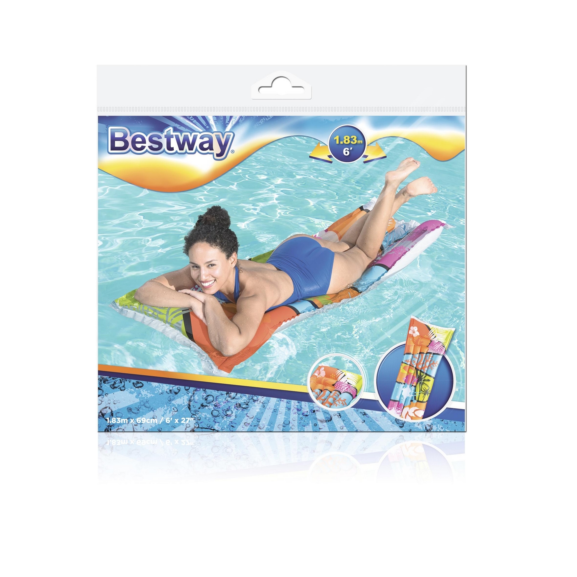 Матрас надувной 183x69см Bestway 44033 цветной