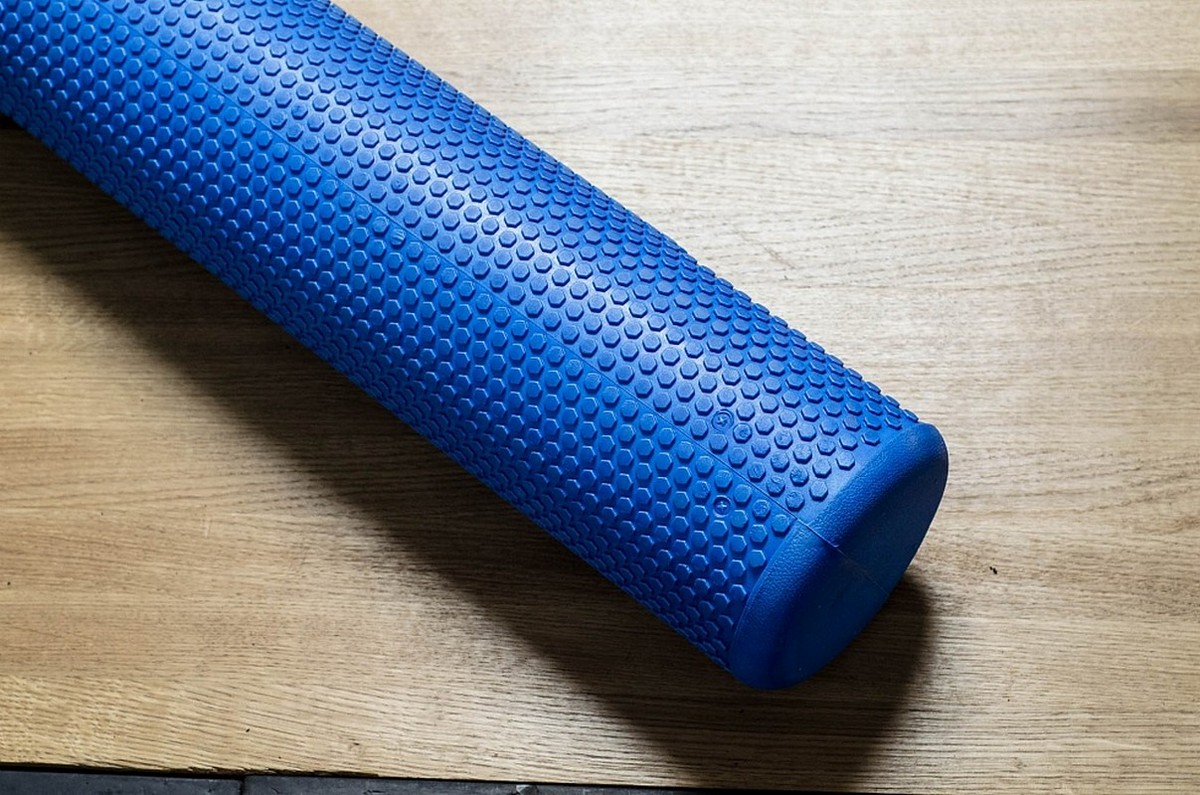Роллер массажный YouSteel Eva Foam Roller, 90x15см, синий